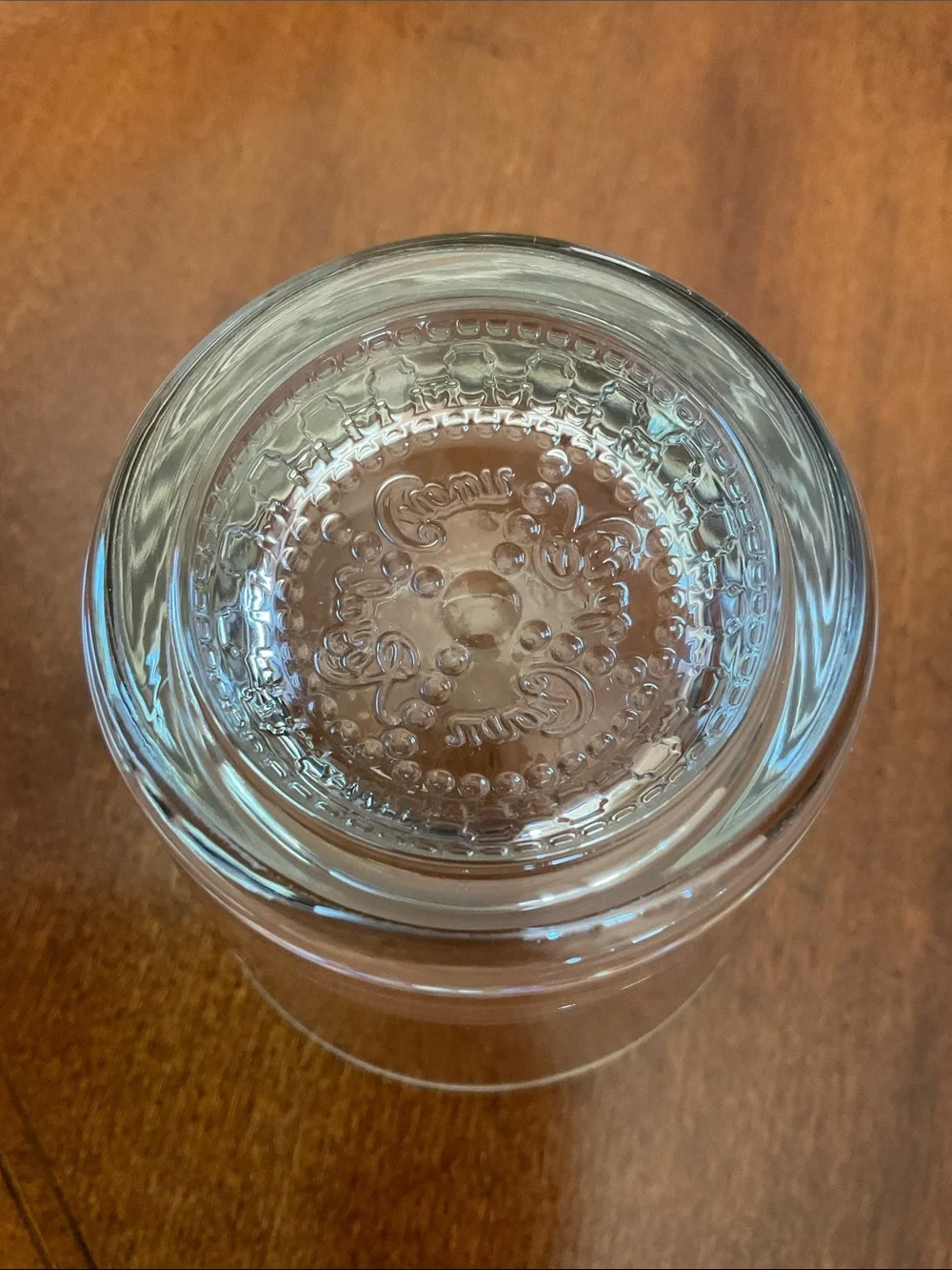 Crown Royal Embossed Lowball Rock Glass Heavy Bottom